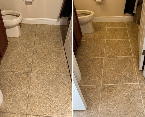 Floor Before and After a Grout Sealing in Tampa, FL