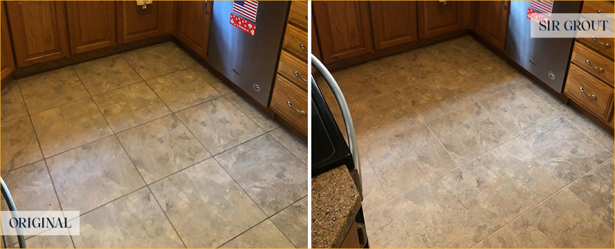 Floor Before and After a Flawless Grout Sealing in Brandon, FL